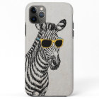 Cool cute funny zebra sketch with trendy glasses