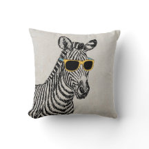 Cool cute funny zebra sketch with trendy glasses