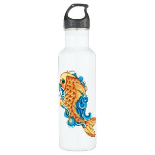Cool Cute Oriental Japanese Gold Koi Carp Fish 710 Ml Water Bottle