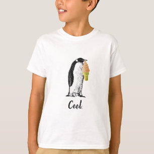 "Cool" Cute penguin eating an ice cream cone T-Shirt