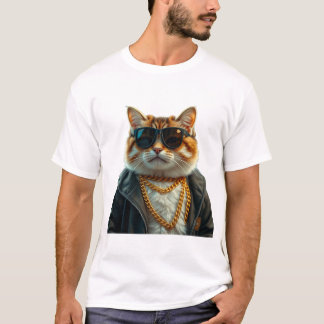 Cool, Cute, Plump, Futuristic Cat T-Shirt