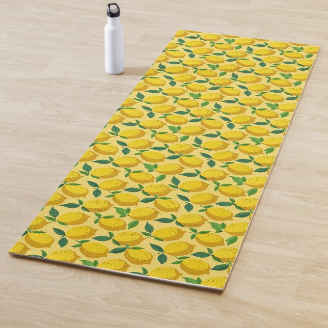 Cool cute yellow lemons fruit  yoga mat (In Situ)
