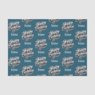 cool cyan happy birthday elegant and luxury tissue paper