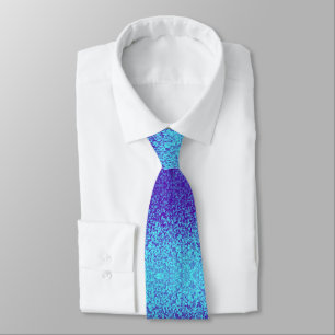 cool cyan purple glitter sparking polygons pattern tie