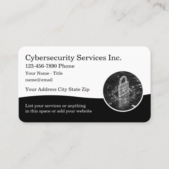 Cool Cybersecurity Theme Business Cards (Front)