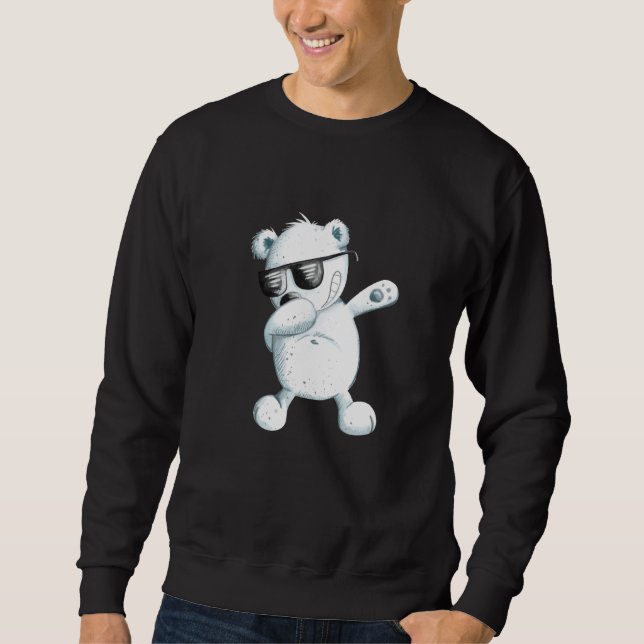 Cool Dab Dance Ice Bear Dabbing Wild Animal Sweatshirt (Front)