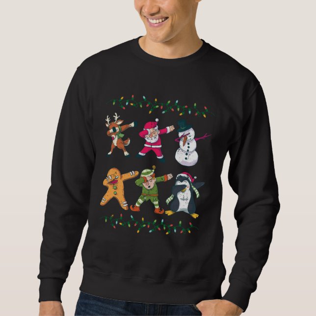Cool Dabbing Festive Designs X Mas Sweatshirt (Front)