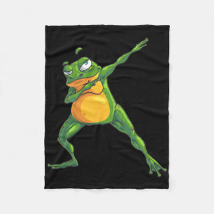 Cool Dabbing Frog Funny Hip-hop Tadpole Dancing Lo Fleece Blanket