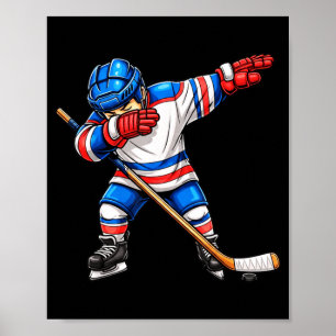 Cool Dabbing Hockey Player Boys Kids Ice Hockey Poster