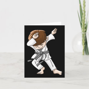 Cool Dabbing Karate Boy Funny Hip-hop Judo Dancing Card