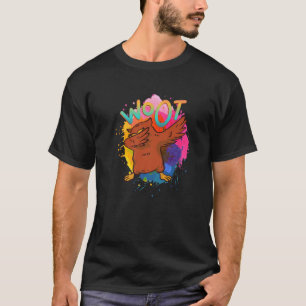 Cool Dabbing Owl With Colour Splash - Woot T-Shirt