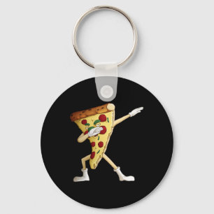 Cool Dabbing Pizza Funny Italian Pie Hip-hop Dance Key Ring