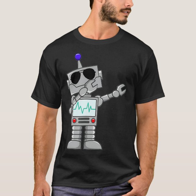 Cool Dabbing Robot Back to School  T-Shirt (Front)
