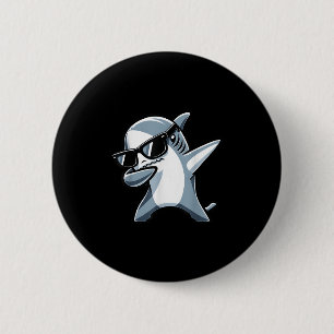 Cool Dabbing Shark Sungles Kids Teens Summer Vacat 6 Cm Round Badge