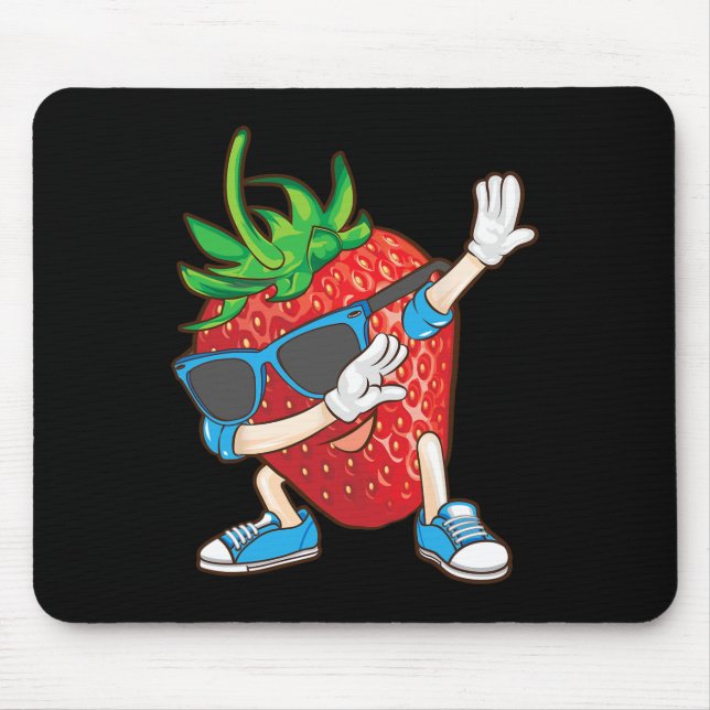 Cool Dabbing Strawberry Funny Love Dancer Sweet Fr Mouse Pad (Front)