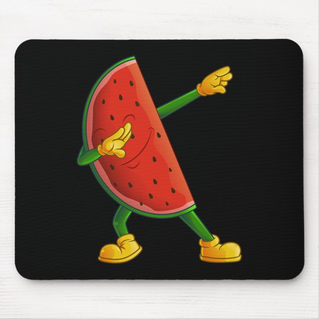 Cool Dabbing Watermelon Funny Fruit Dancing Athlet Mouse Pad (Front)