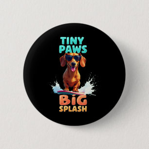 Cool Dachshund Surfing Dog For Men Women Girls Kid 6 Cm Round Badge