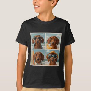 Cool Dachshunds Sungles Cute Dogs Vacation Beach S T-Shirt