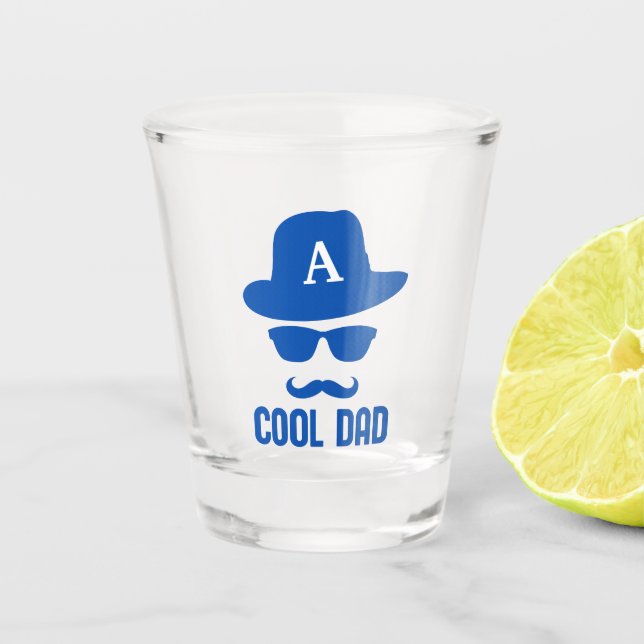 Cool Dad Best DAD Ever fun cool dad Monogram Hat   Shot Glass (Front)