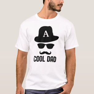 Cool Dad Best Dad Ever fun modern custom Monogram T-Shirt