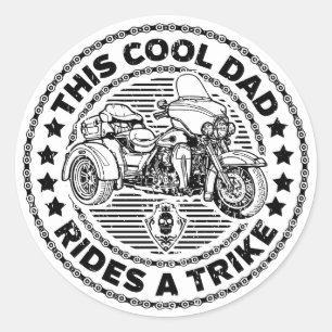 Cool Dad Biker Trike Classic Round Sticker