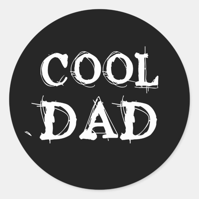 COOL DAD CLASSIC ROUND STICKER (Front)
