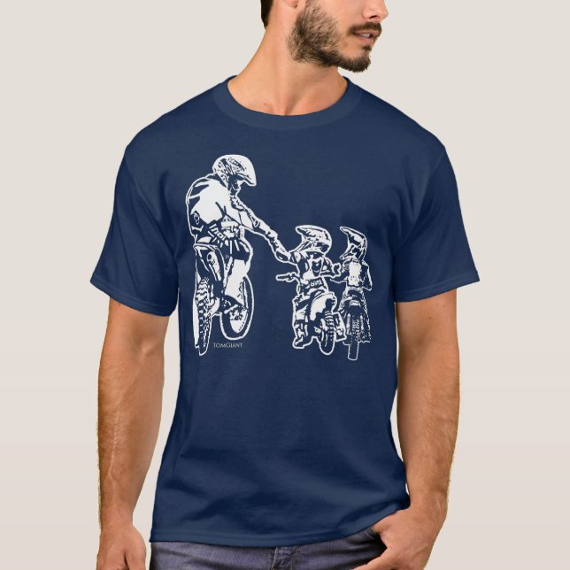 Cool Dad Dirt Bike Rider Motocross Father Son T-Shirt (Front)