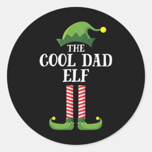 Cool Dad Elf Matching Family Group Christmas Party Classic Round Sticker