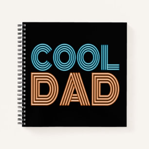 Cool Dad Father's Day Neon Typography   Notebook