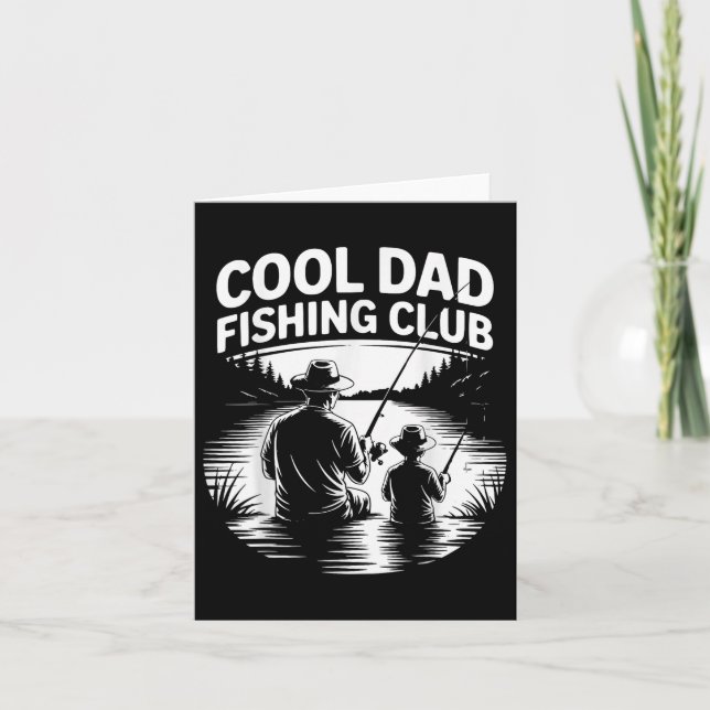 Cool Dad Fishing Club Father’s Day Lake Life Tee  Card (Front)