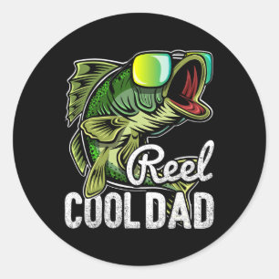 Cool Dad Fishing Sungles Funny Father's Day Gift Classic Round Sticker