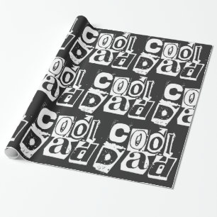 Cool Dad Funny Black and White Typography Wrapping Paper