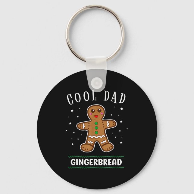 Cool Dad Gingerbread Man Cookie Family Christmas P Key Ring (Front)