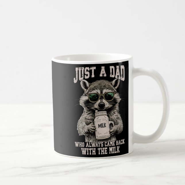 Cool Dad Racoon With Milk Funny Quote  Coffee Mug (Right)