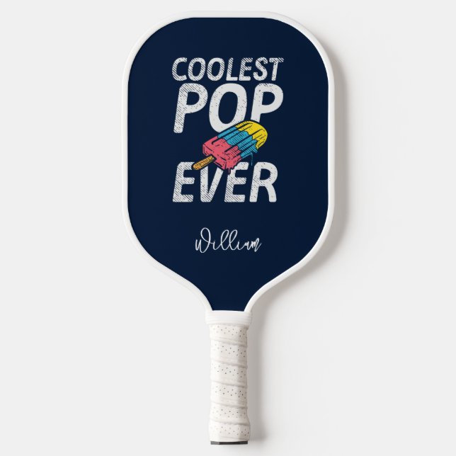 Cool Dad Summer Popsicle Personalised Pickleball Paddle (Front)