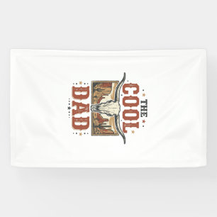 Cool Dad Western Longhorn Skull Vintage Shirt Desi Banner
