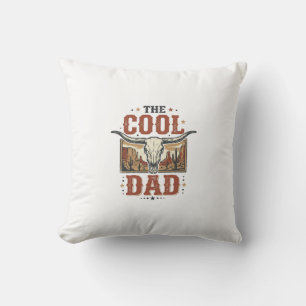 Cool Dad Western Longhorn Skull Vintage Shirt Desi Cushion