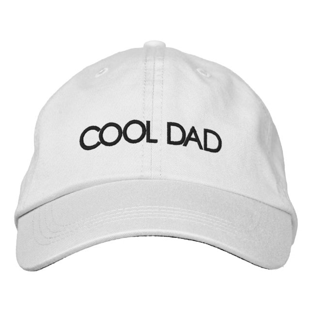 Cool Dad white black personalised custom modern Embroidered Hat (Front)
