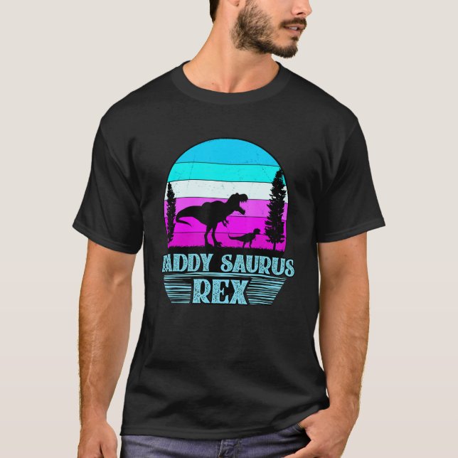 Cool Daddy Saurus Rex Dinosaur Men Father's Day Da T-Shirt (Front)