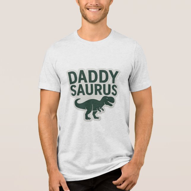 Coôl Daddysaurus Funny Father's Day Sticker  Tri-Blend Shirt (Front)