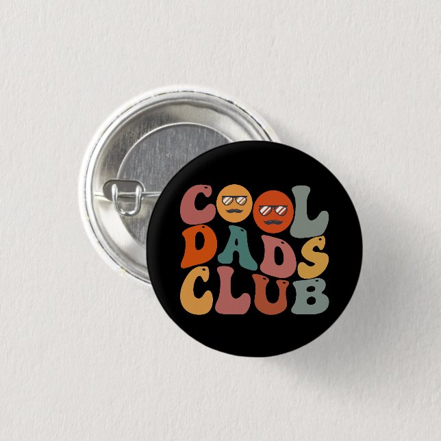 Cool Dads Club Dad Father's Day Retro Groovy 3 Cm Round Badge (Front & Back)