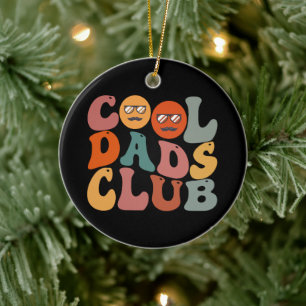 Cool Dads Club Dad Father's Day Retro Groovy Ceramic Tree Decoration