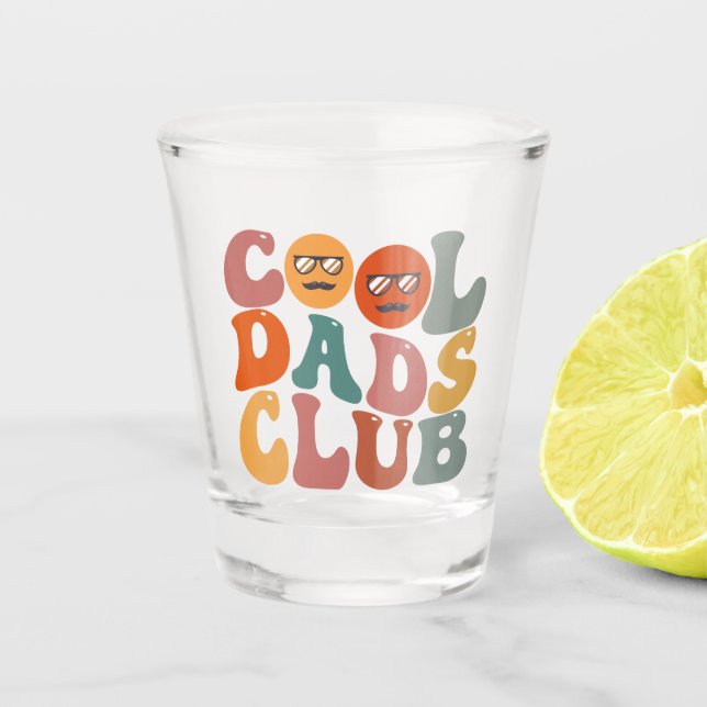 Cool Dads Club Dad Father's Day Retro Groovy Shot Glass (Front)