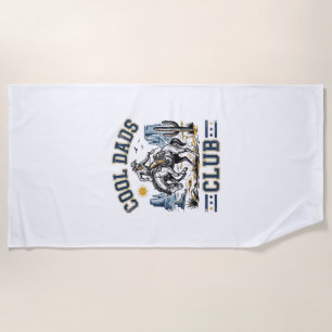 Cool Dads Club Vintage Cowboy Western Shirt Design Beach Towel