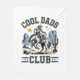 Cool Dads Club Vintage Cowboy Western Shirt Design Fleece Blanket