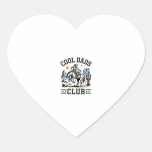 Cool Dads Club Vintage Cowboy Western Shirt Design Heart Sticker