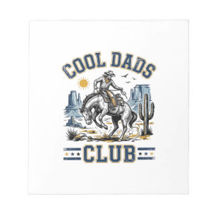 Cool Dads Club Vintage Cowboy Western Shirt Design Notepad