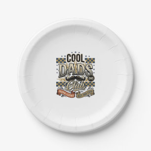 Cool Dads Club Vintage Engraving Dad Shirt Design_ Paper Plate