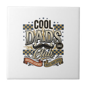 Cool Dads Club Vintage Engraving Dad Shirt Design_ Tile