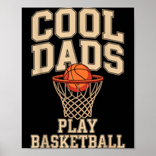 Cool Dads Play Basketball Illustration Poster